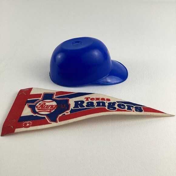 Laich Texas Rangers Mini Batting Helmet MLB Pennant Flag Collectible Vintage 90s - Picture 5 of 6